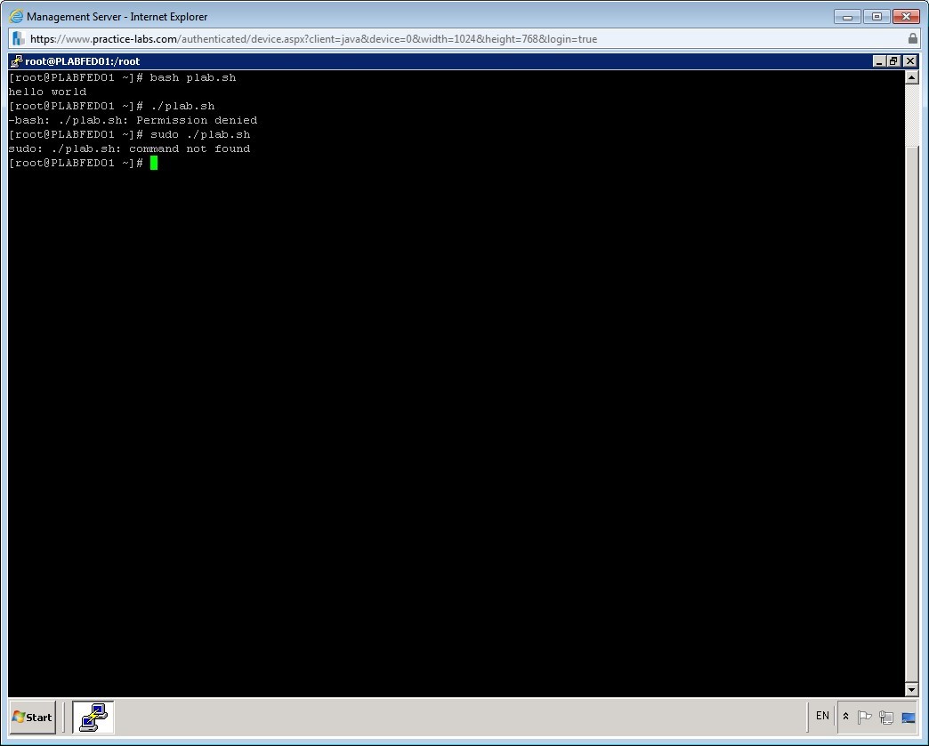 Practice Labs screenshot.